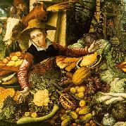 Pieter Aertsen Market Woman  with Vegetable Stall Spain oil painting reproduction